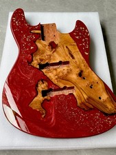 AAAAA 4string Mahogany J Bass Guitar Body With Burl Wood Resin Top Finished