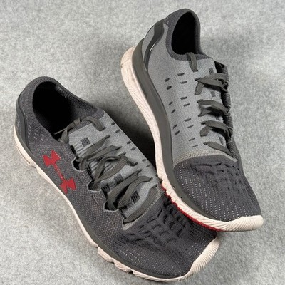 Under Armour Charged Bandit 3 Mens Running Shoes Grey Red 1266202-101 Size 9.5