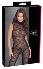 BODYSUIT JUMPSUIT LACE GERMANY ZIP THRU CROTCH BLACK -SMALL-X-LARGE