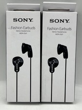 Sony MDR-E9LP Wired Black Stereo Headphones Fashion Earbuds 2 Pack , BRAND NEW 
