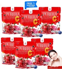 6X Purera Gluta Collagen Strawberry Vit C Dietary Powder Drink Nourish Skin