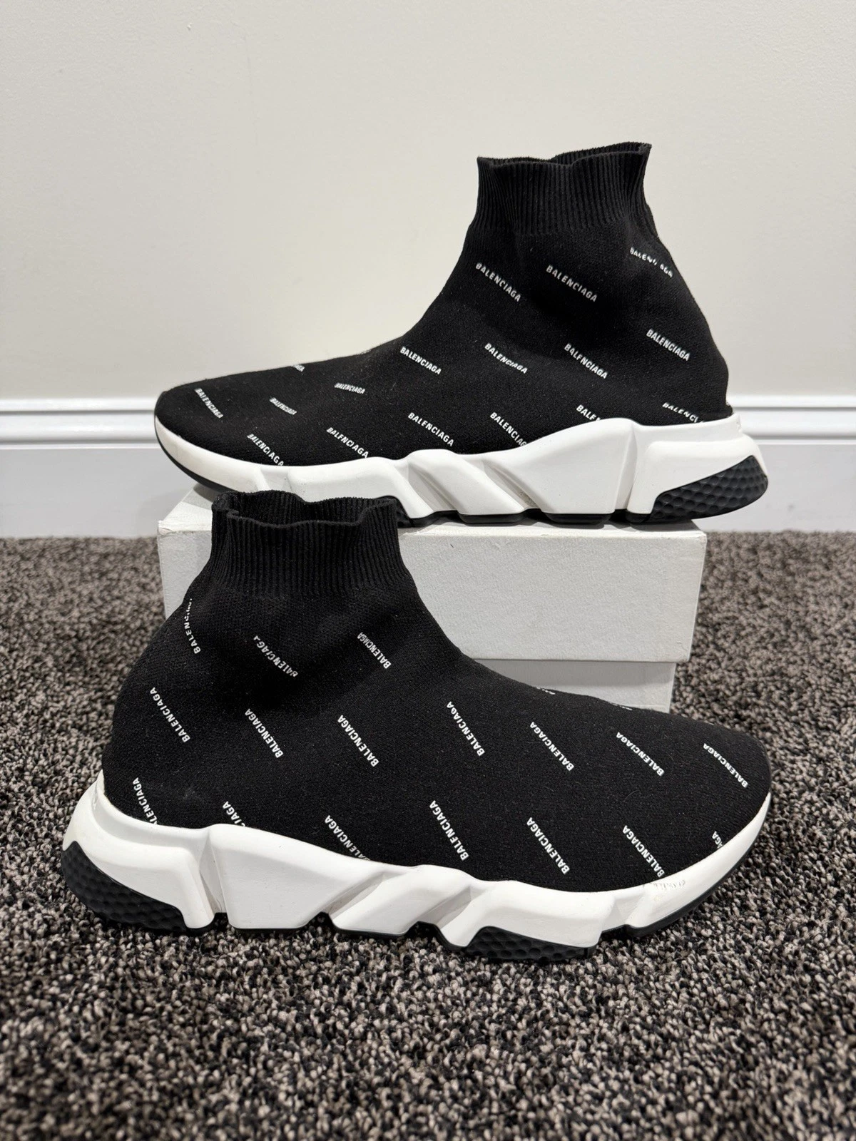 Balenciaga — Balenciaga Monogram all Over Logo Speed Trainer Sneakers
