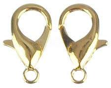 Gold Color Lobster Clasps 100 Pack 16x8mm for Jewelry Making Crafts