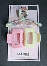 Scunci Hair Claw Clips 3 pcs For All Hair The Original Scunci By Con Air NEW