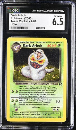 Dark Arbok (Unlimited) graded CGC 6.5 for sale on eBay