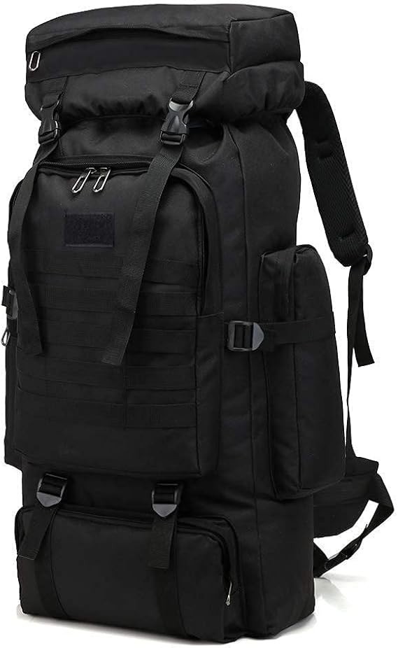 Sac à dos de randonnée homme 70L kaki de type militaire tactique étanche pour le trekking