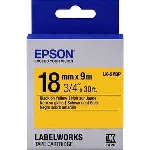 Epson Label Cartridge Pastel Lk-5Ybp Black/Yellow 18Mm 9M. Label Colour: Black O