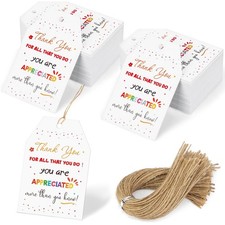 SallyFashion Thank You Gift Tags with String, Paper Gift Tags 120 Pack 2 x 3 ...