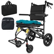 2S Klapprollstuhl 11,8 kg, Kohlefaser, Wasserdichte Sitzfläche, Reise-Tauglich