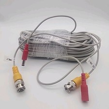 60FT BNC Video Original Power Wire Cord for Night Owl CCTV Cameras Cable Gray