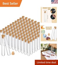 100PCS Durable Leakproof Glass Tubes with Corks - 13ml All-Purpose Vials