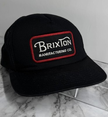 BRIXTON Trucker Hat Cap Snapback Mesh Patch Black Red
