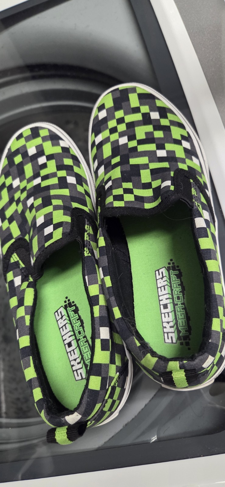 SKECHERS Mega-Craft Slip-On Unisex Kids Casual Shoes Green Black White Size 4