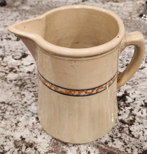 Antique Red Wing Pottery Gray Line Water Pitcher Rare and HTF