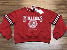 WOMENS M - NEW WEAR NCAA Georgia Bulldogs Football Terry Sweatshirt Red