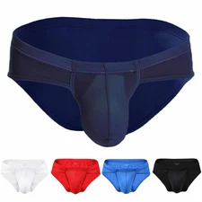Low Rise Underwear Mens Ice Silk Briefs U Convex Underpants Breathable Fabric