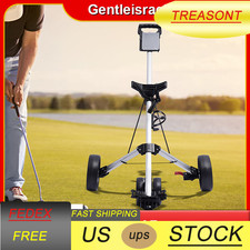 Foldable 3 Wheel Golf Push Pull Cart Trolley Scorecard Holder Drink Holder