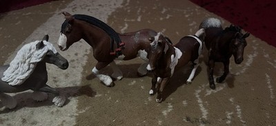 Verkaufe Hier 4 Schleich Pferde, Leider Ist Von 2 Etwas Vom Bein Weg(siehe Foto)