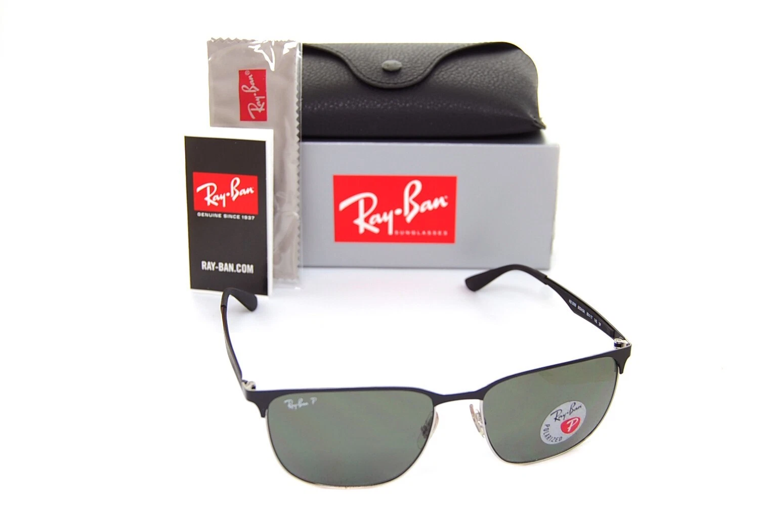 Ray-Ban POLARIZED RB3569 9004/9A 59mm Men Square Metal 