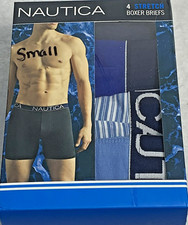 Nautica Men's Boxer Briefs SZ Small 4-Pk Classic Fit Cotton Stretch Underwear