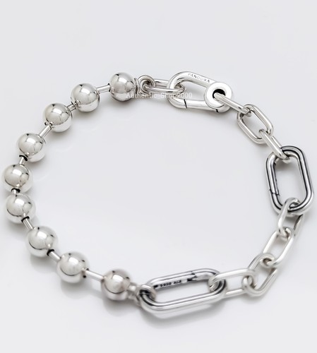 100% Authentic 925 Silver PANDORA ME Metal Bead & Link Chain Bracelet 592793C00 - Picture 2 of 7