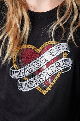 NUOVA T-shirt donna Zadig&Voltaire Wing Love Hot Diamond cotone manica corta XS-L - Foto 17 di 20