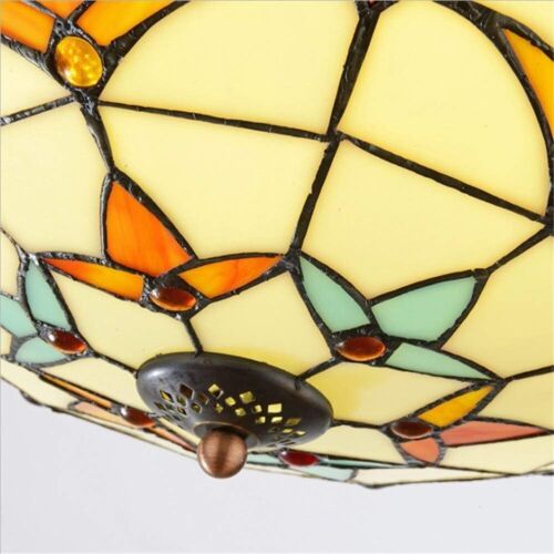 42" Tiffany LED 3-color Chandelier Retratable Ceiling Fans 3-speed w/ Remote - Picture 10 of 14