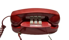 Vintage Bell System 2702 Red The Princess Phone Tabletop TESTED(READ DESC)
