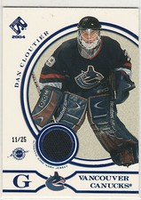 2003 03-04 Private Stock Reserve Blue #208 Dan Cloutier JSY 11/25 jersey Canucks