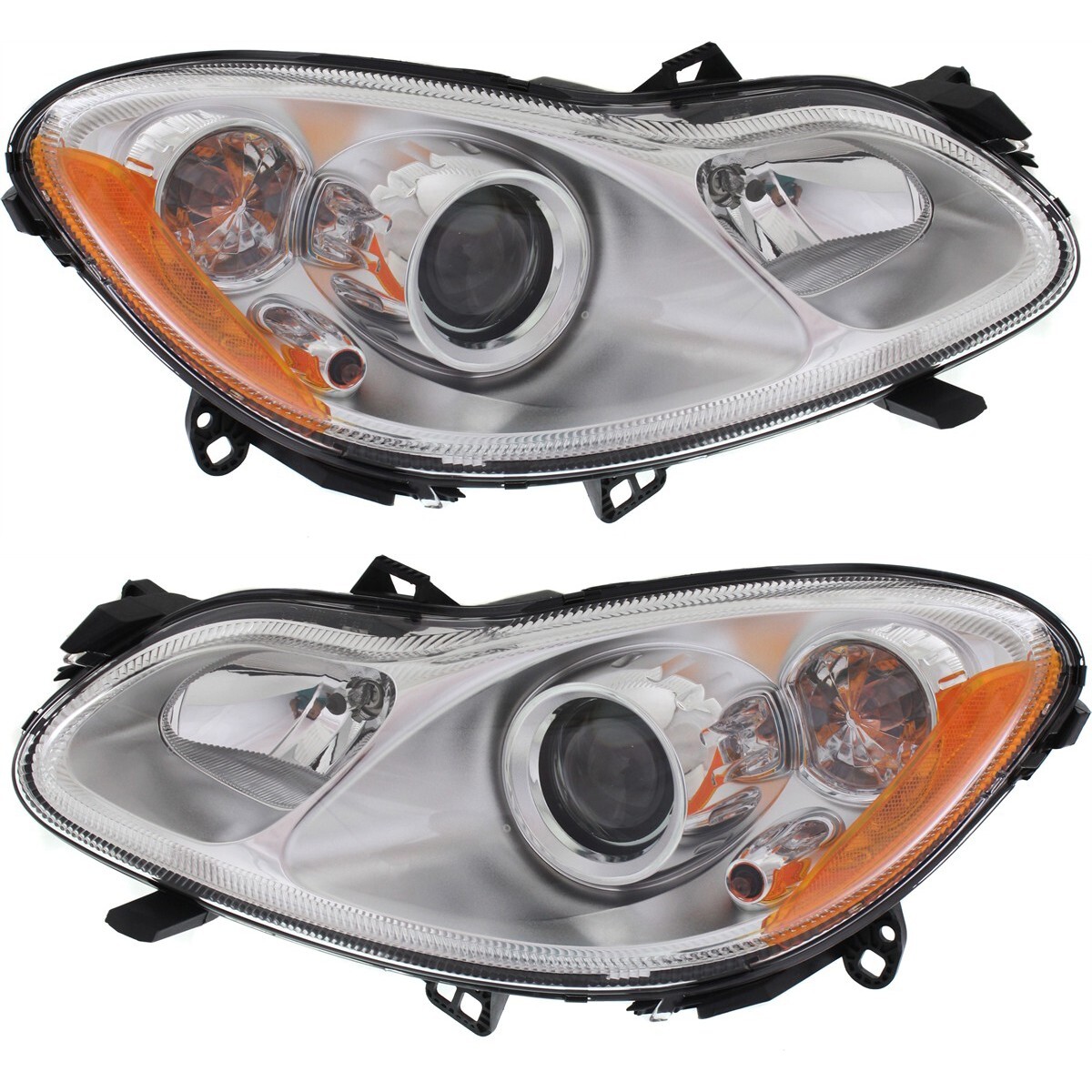 Headlights SM2503100 SM2502100 Set of 2 pc clear lens for 2008-2015 Smart Fortwo