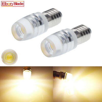 2 x 6V DC Warm White E10 Screw Led Lamp Flashlight Replacement Bulb Torch Light 