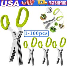 Stainless Steel 5 Blade Professional Shredding Scissors Sharp Herb Kitchen Tool