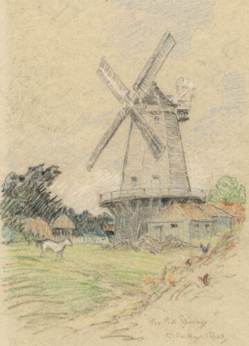 Edward Handley-Read, King's Mill, Shipley, Sussex - dibujo pastel temprano C20th - Imagen 1 de 1
