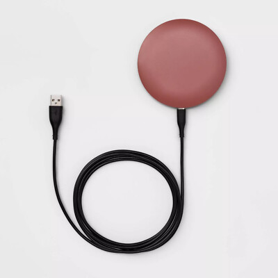 heyday Qi Enabled Wireless 5W Charging Pad with Micro USB Cable, Coral, Open box