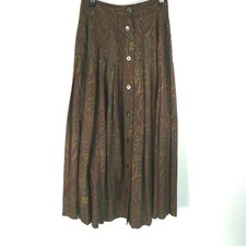 Vintage Gap Womens Paisley Print Pleated Multicolor Fit And Flare Skirt Size 1/2