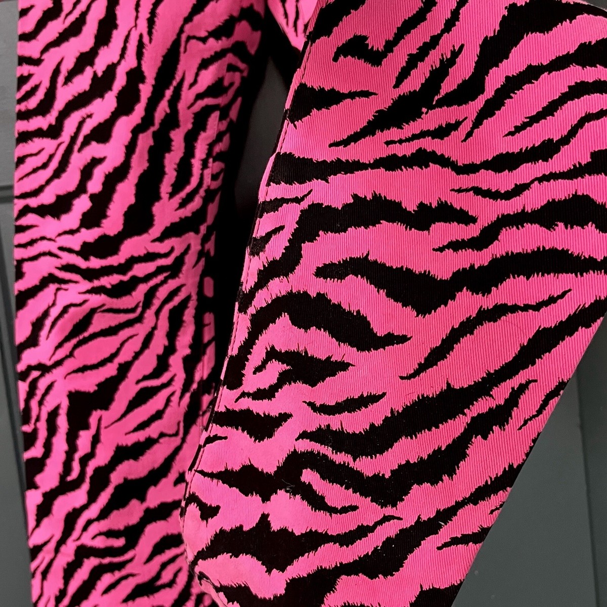 GUCCI Skinny Jeans Pink & Black Tiger Size 34 x 37 Stretch GUCCI Skinny Jeans Pink & Black Tiger Size 34 x 37 Stretch
