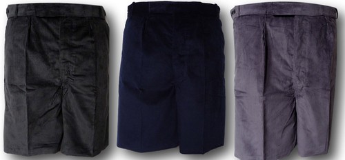 Gunmetal Grigio,Medio Grigio \u0026 Blu Navy Velluto a Coste Uniforme Pantaloni  Corti | eBay