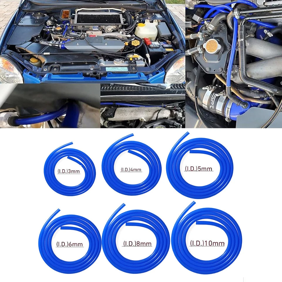 Paquete de 6 turbocompresores de línea de tubo flexible de manguera de vacío de silicona para automóvil de 5 pies admisión de aire Foto 2 de 4