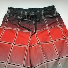 OP Ocean Pacific Mens Swim Trunks Size SM 28-30 Red/Black/Gray w/Pockets