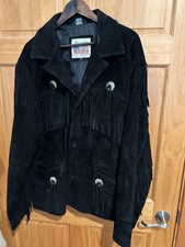 Black Fringe Jacket With Conchos