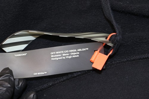 OFF-WHITE Airport Tape Zip Up Hoodie XL - Black/White *READ* - Picture 18 of 24