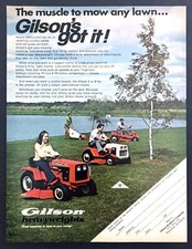 1974 Gilson Heavyweight Lawn Tractor photo "The Muscle to Mow" vintage print ad