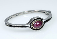 925 Silber/585 Gold - vintage Designer-Armband - Turmalin-Rubellit - Handarbeit