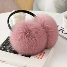 Real Fox Fur Earmuffs Large Ear Muffs Earflap Real Sheepskin Leather Bracket