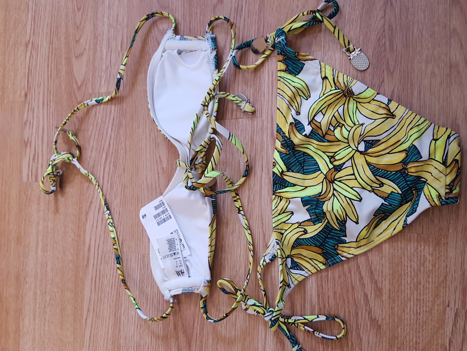BNWT NEW H&M BANANA LEAF LEAVES GREEN YELLOW TROPICAL BIKINI SIZE 8 SOLD OUT S image 5