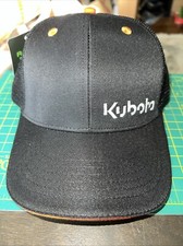KUBOTA Black w/ Orange Trim Embroidered Baseball Hat Cap Curved Brim NWT