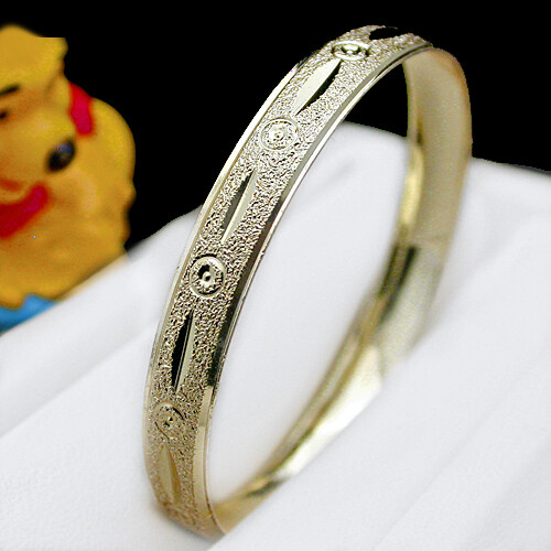 SZ 2 | 9-24 month 14k GOLD EP BANGLE BRACELET Diamond Cut KIDS | BABY GUARANTEE - Picture 1 of 4