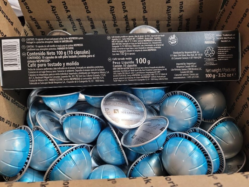 Nespresso Vertuo Ice Leggero 2.7oz Double Espresso 100 Capsules BULK