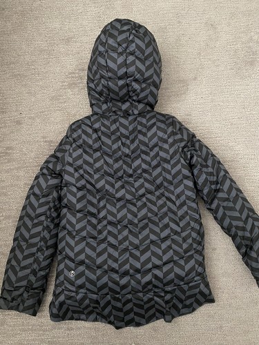 IVIVVA Reversible Puffer Goose Down Jacket Coat Chevron Girls Size 5 - Picture 2 of 7