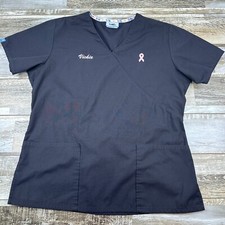 Women's M Scrubs and Beyond top personalized Vickie black solid Nurse Medical